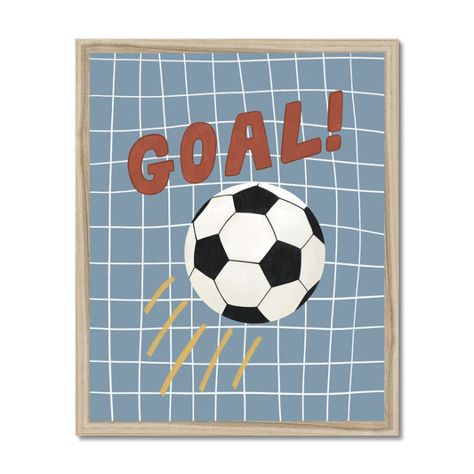 Goal in blue / Framed Print