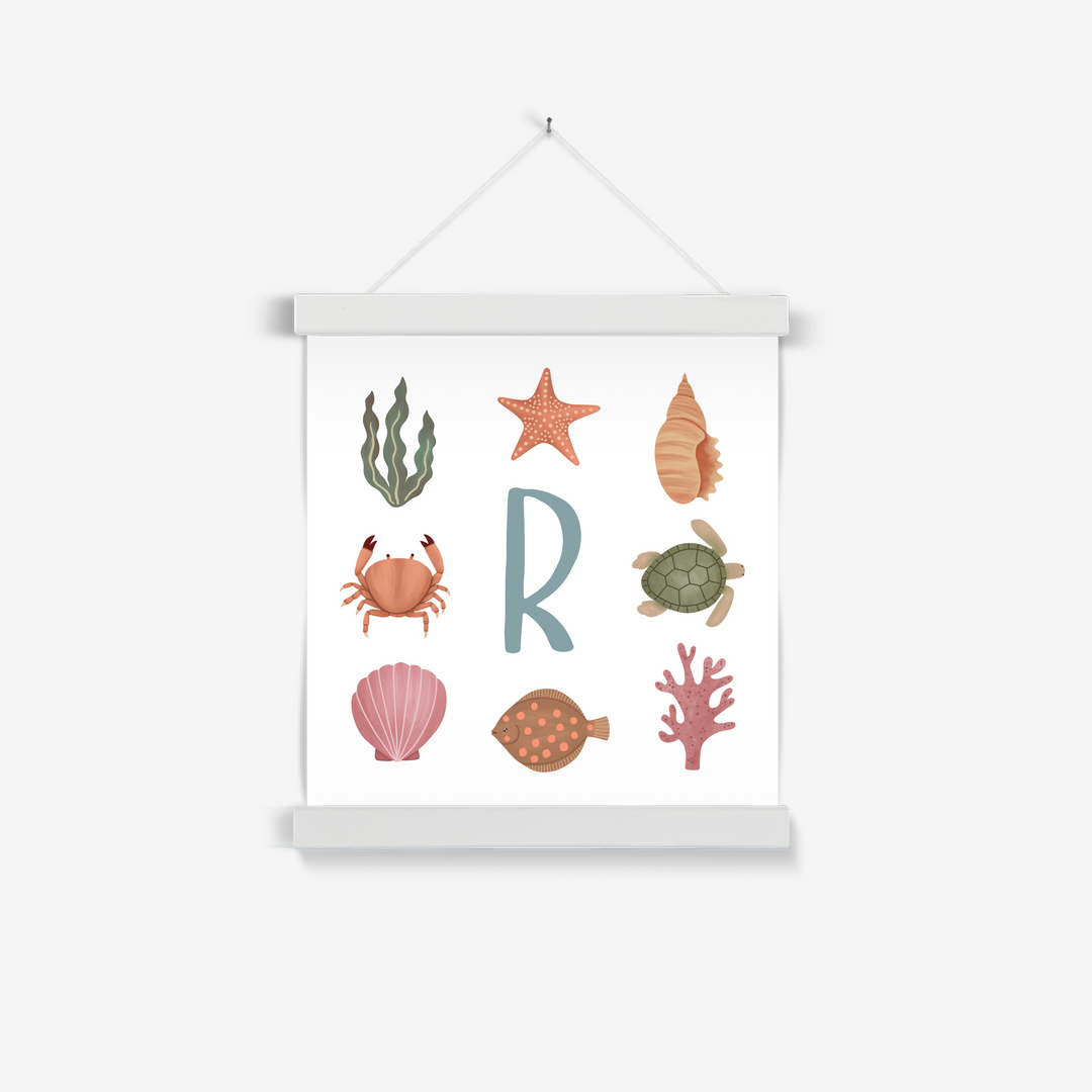 Under the Sea Initial / Print with Hanger