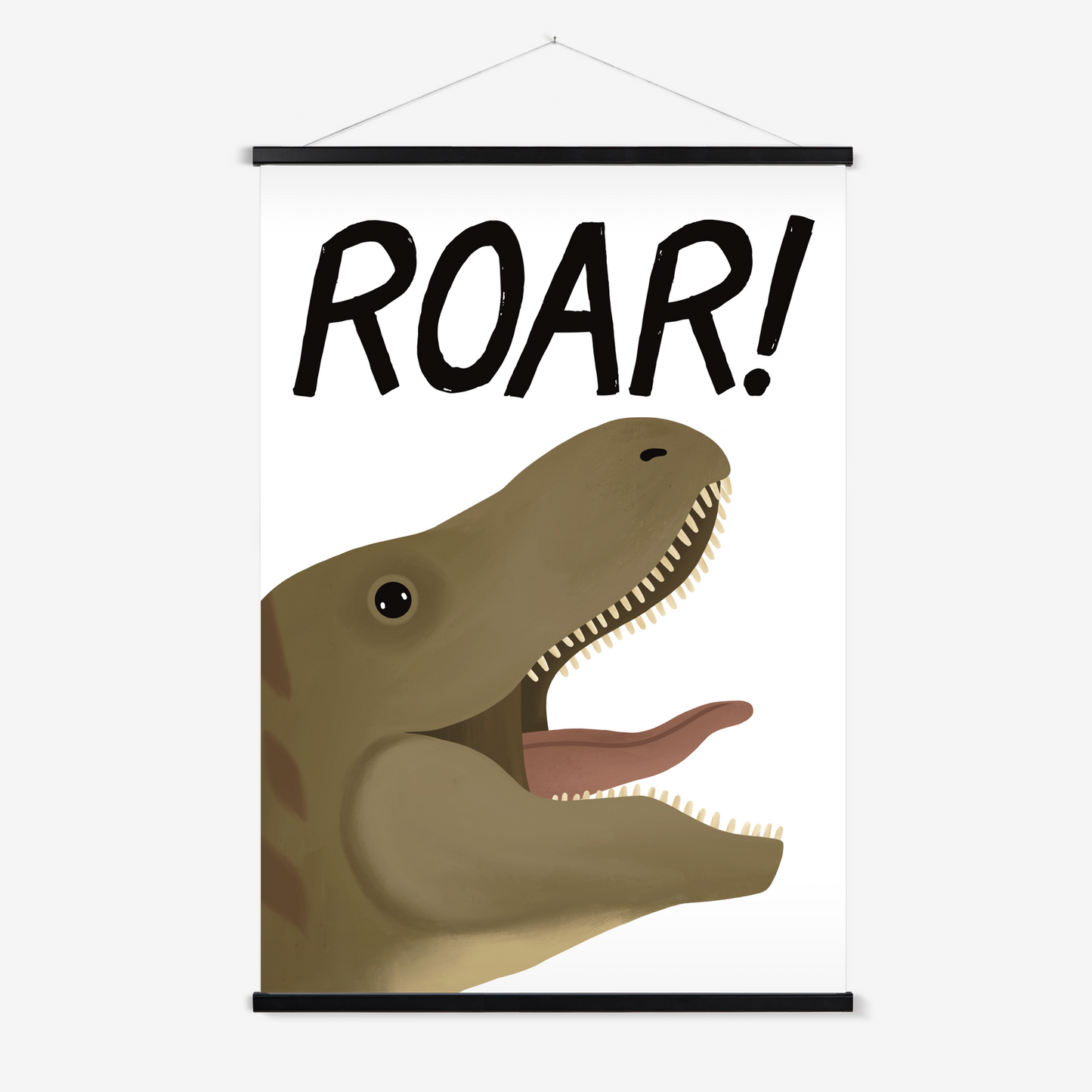 Roar Dinosaur in white / Print with Hanger