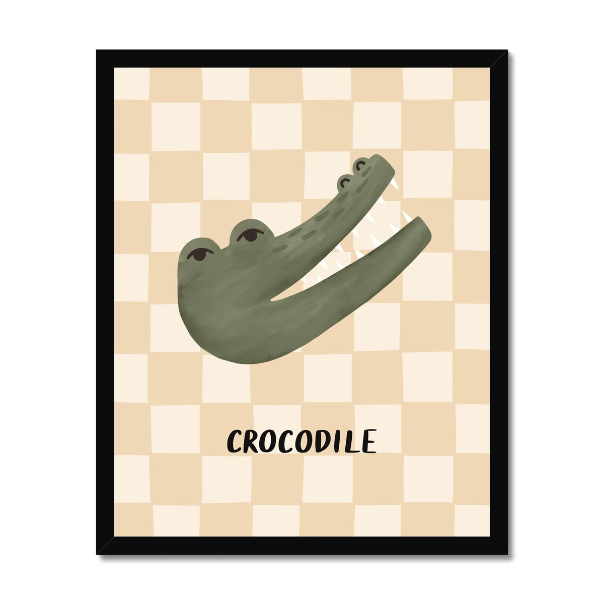Crocodile check in beige / Framed Print