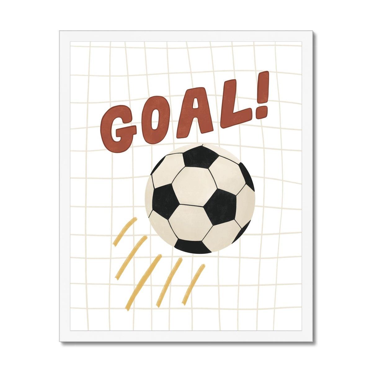 Goal in white / Framed Print