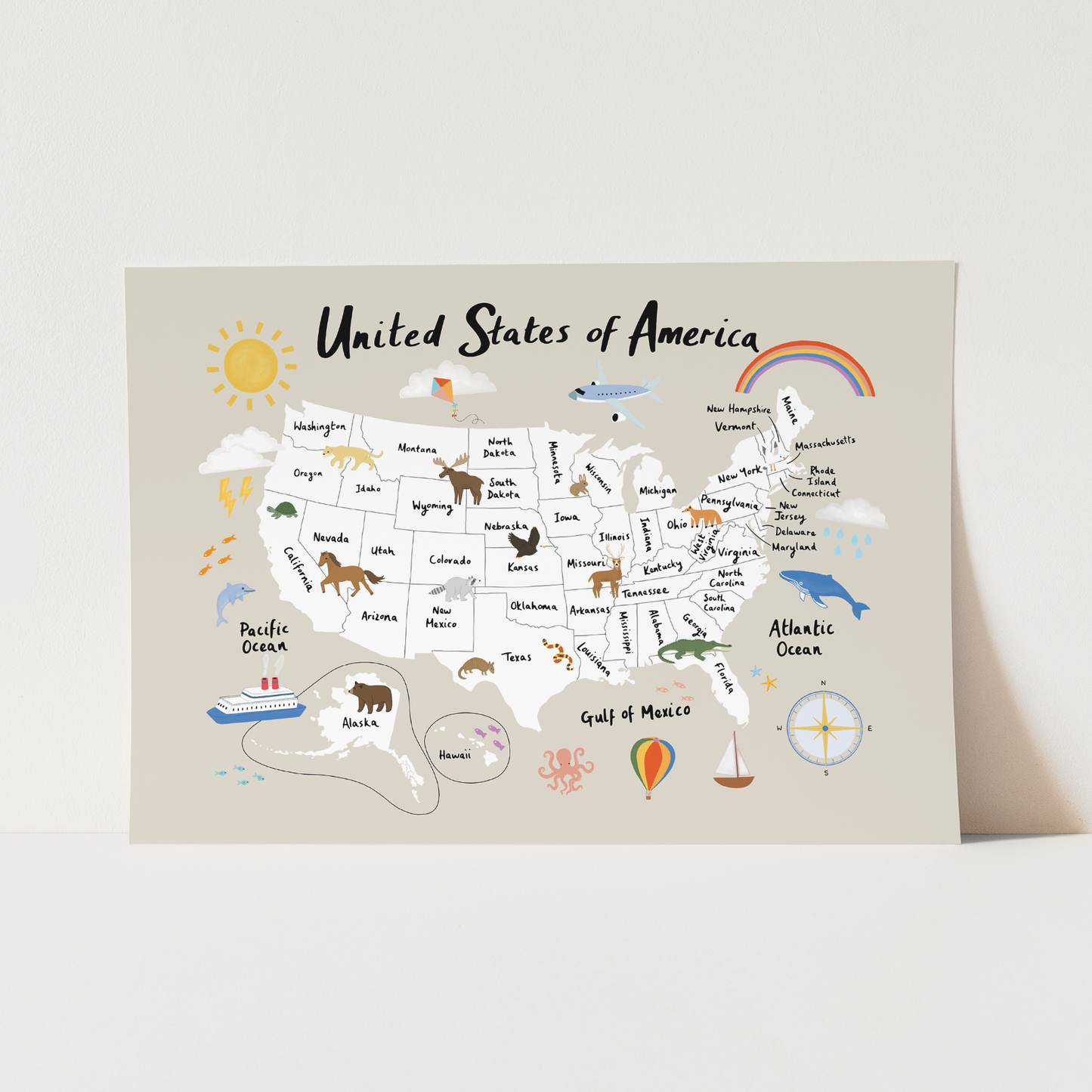 United States of America in stone / Fine Art Print