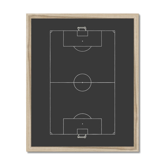 Football pitch in black / Framed Print