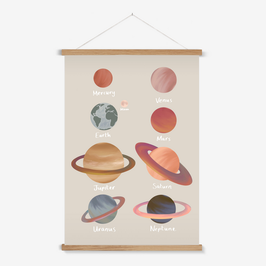 Planets in stone / Print with Hanger