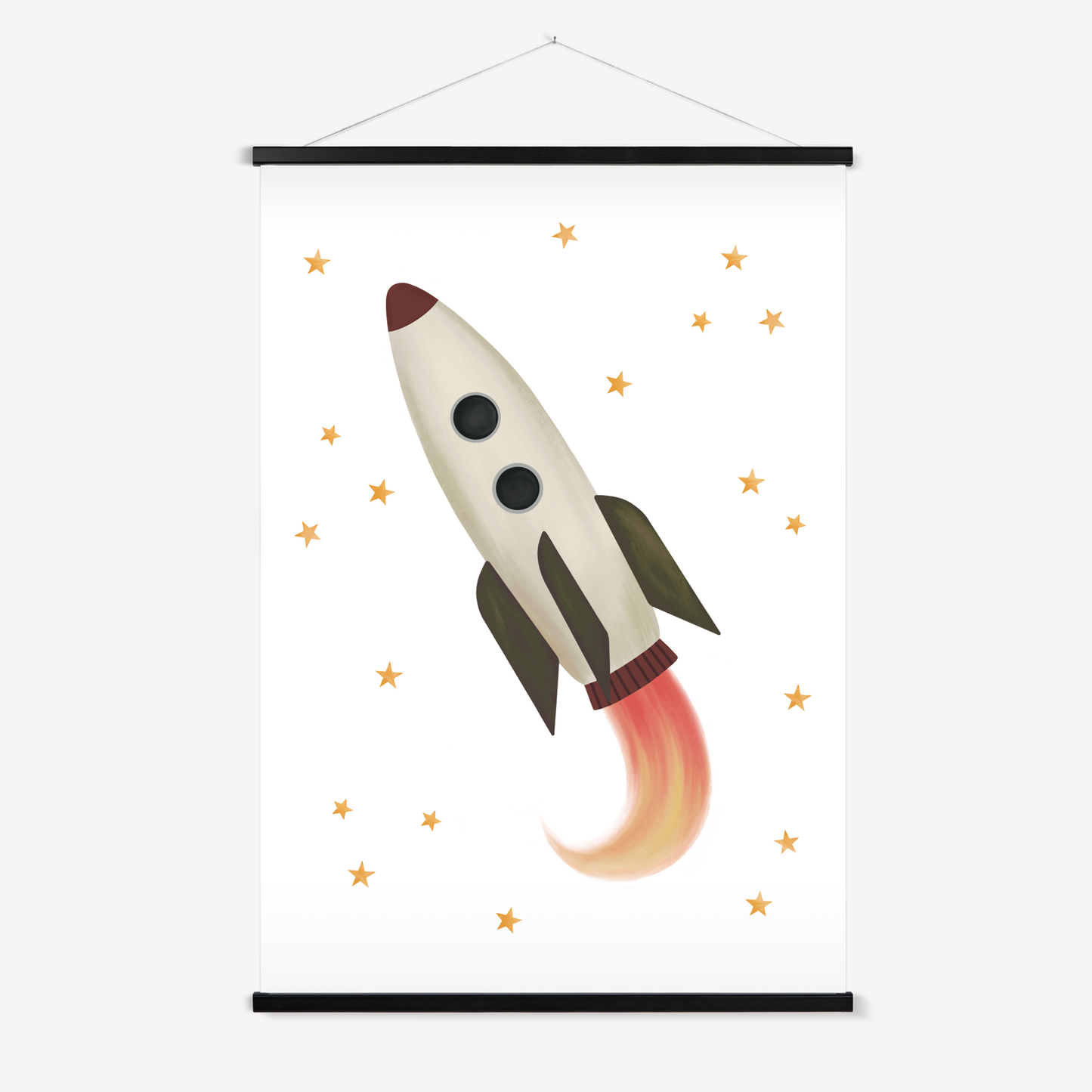 Rocket in white / Print with Hanger