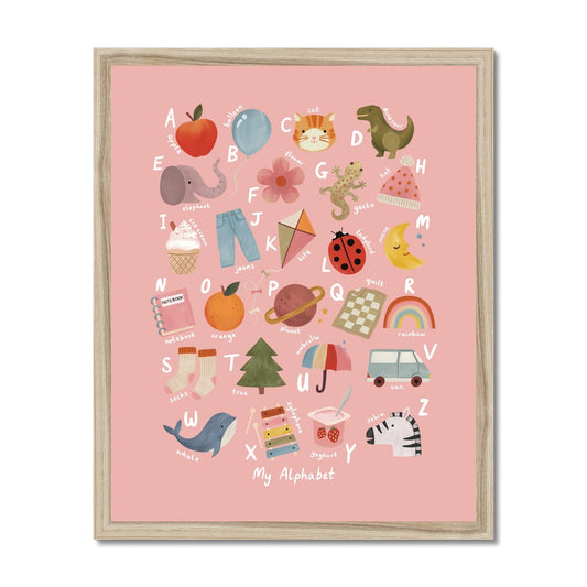 My Alphabet in pink / Framed Print