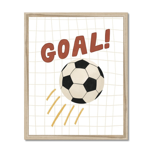 Goal in white / Framed Print