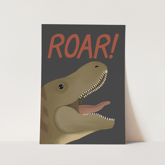 Roar Dinosaur in black / Fine Art Print