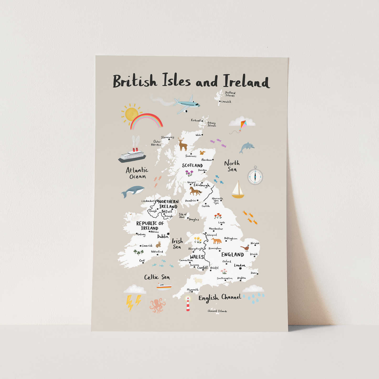 British Isles and Ireland in stone / Fine Art Print
