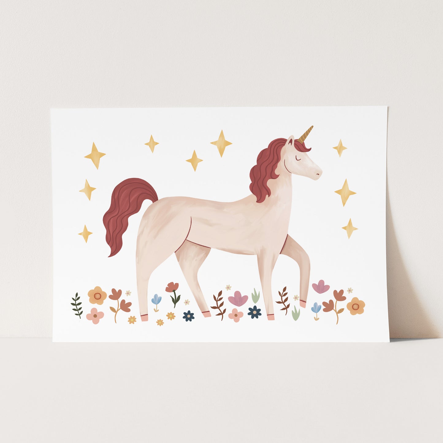 Unicorn in the meadow / Fine Art Print