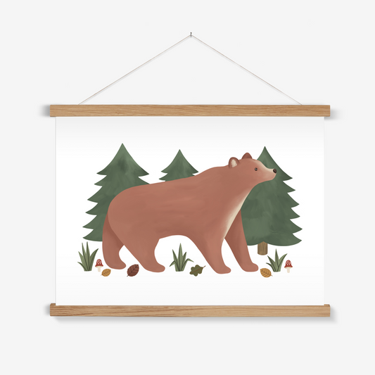 Bear in white / Print with Hanger