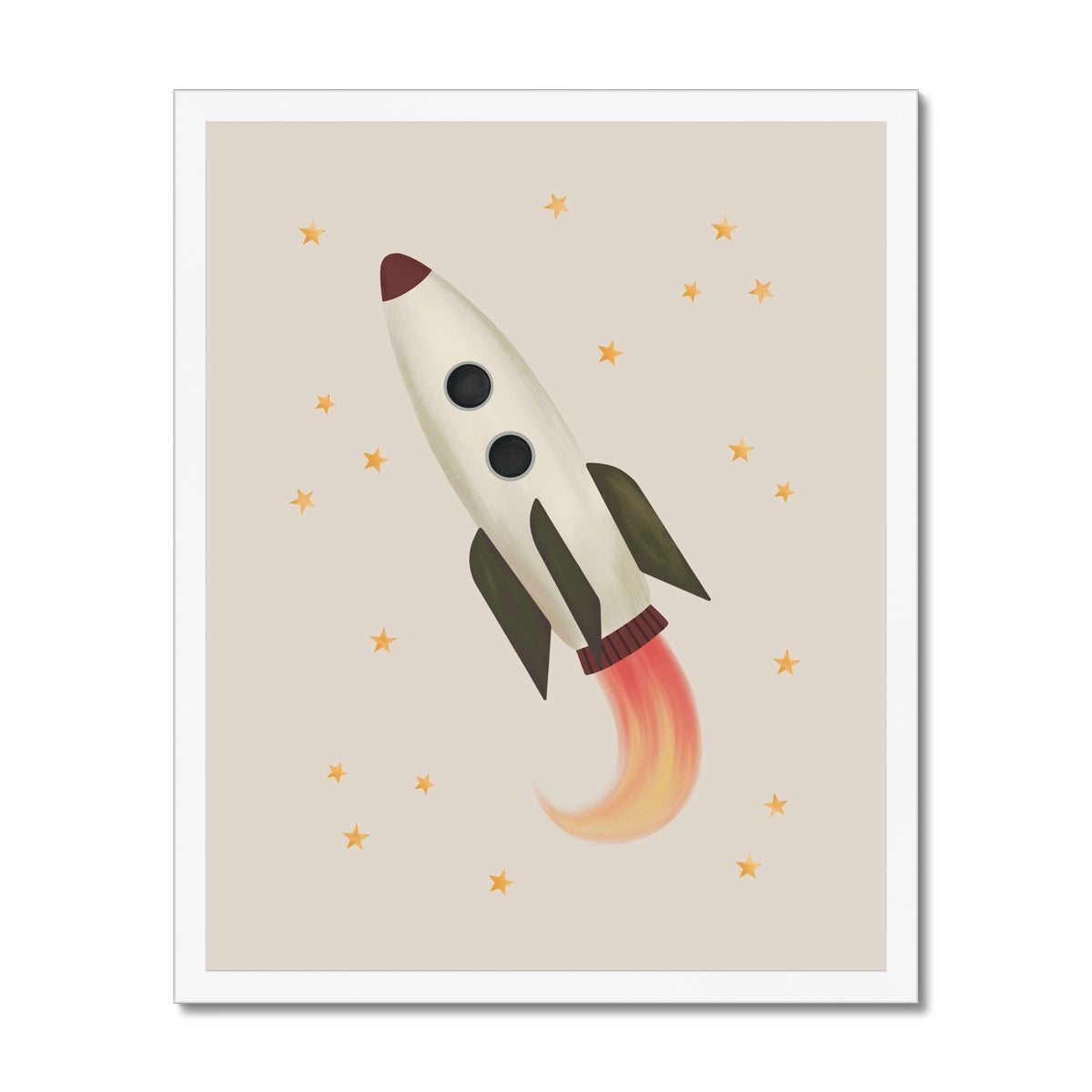 Rocket in stone / Framed Print