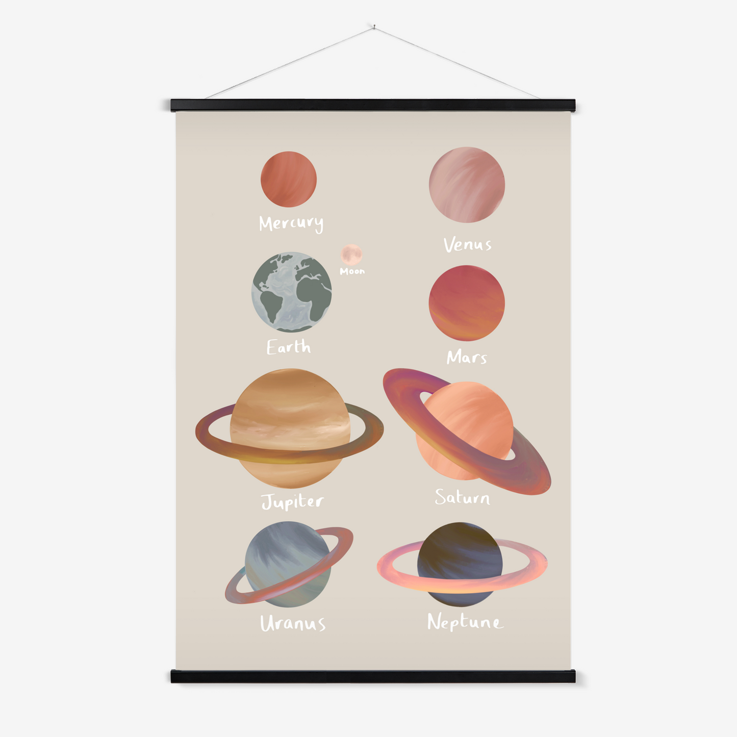 Planets in stone / Print with Hanger