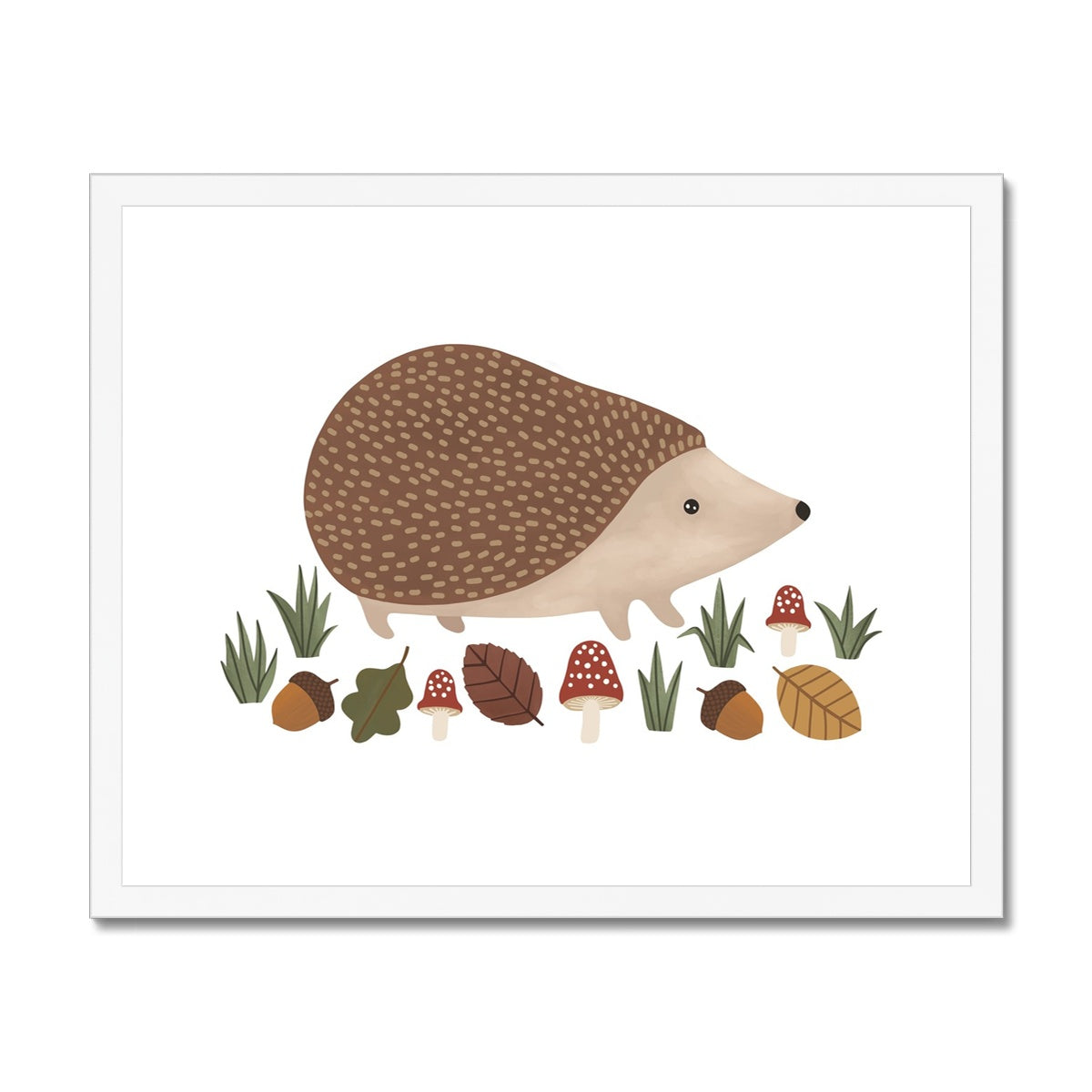 Hedgehog in white / Framed Print