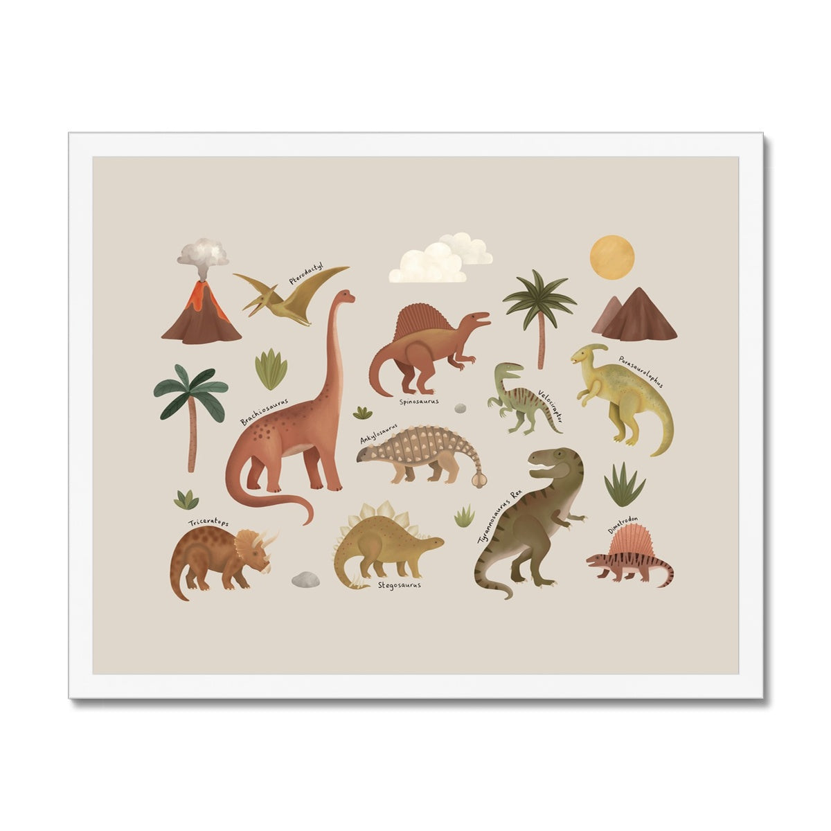 Dinosaurs in stone / Framed Print