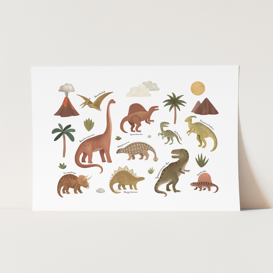 Dinosaurs in white / Fine Art Print