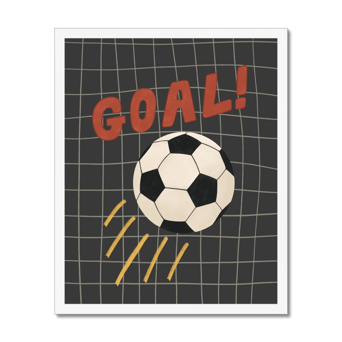 Goal in black / Framed Print
