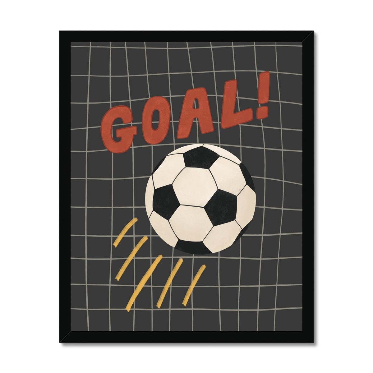 Goal in black / Framed Print