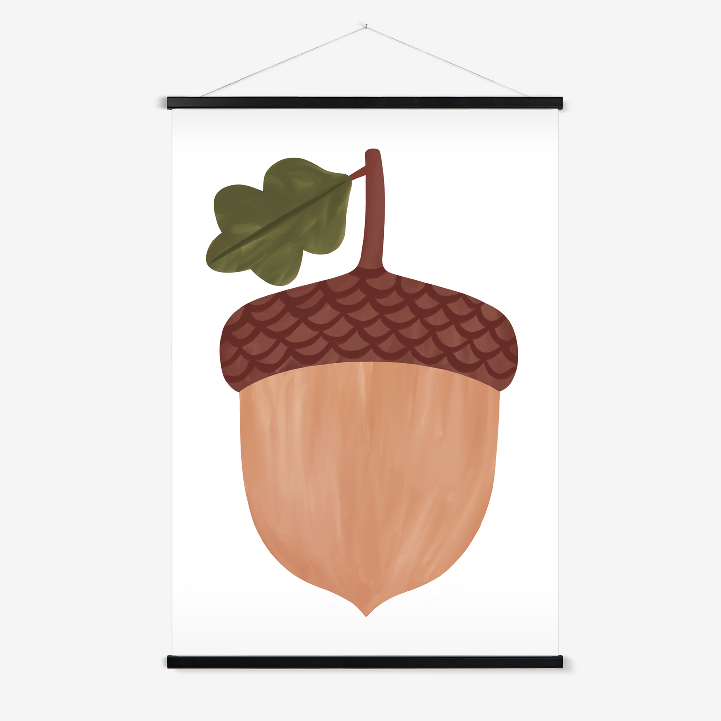 Acorn in white / Print with Hanger