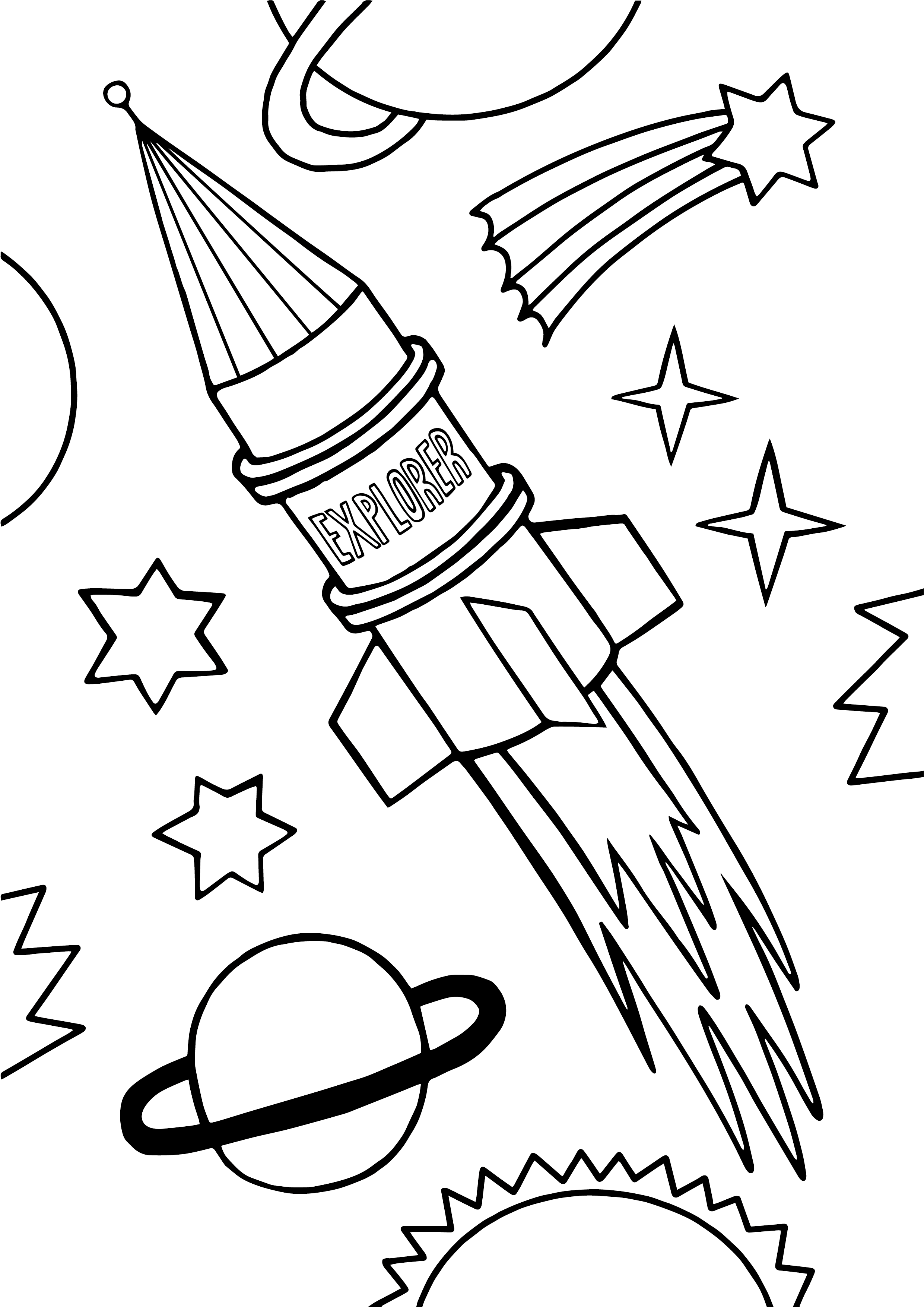 Space Explorer Colouring Printable – Kid of the Village