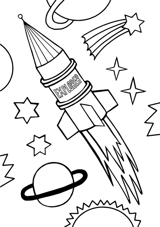 Space Explorer Colouring Printable