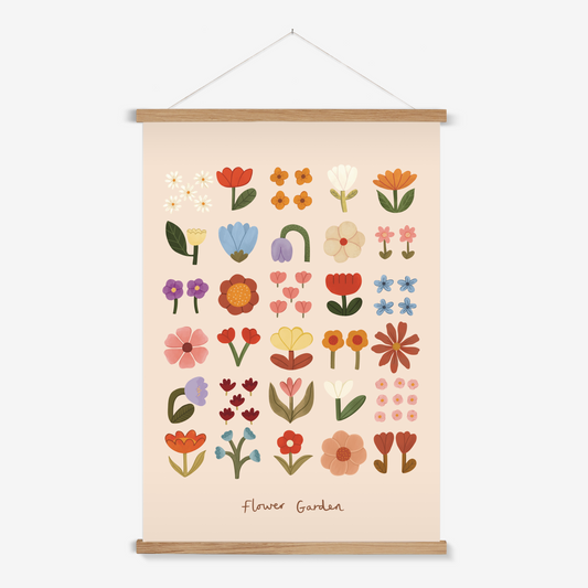 Flower Garden in soft pink / Print with Hanger