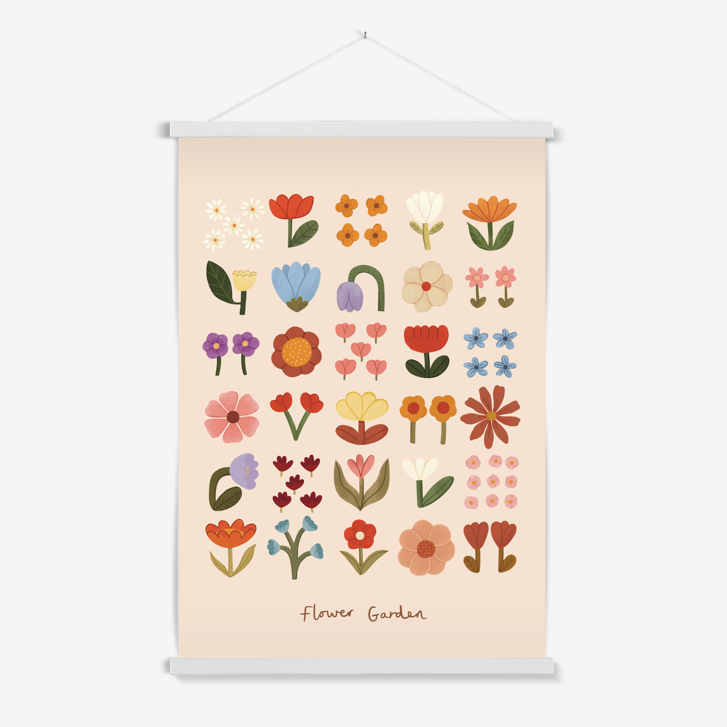 Flower Garden in soft pink / Print with Hanger