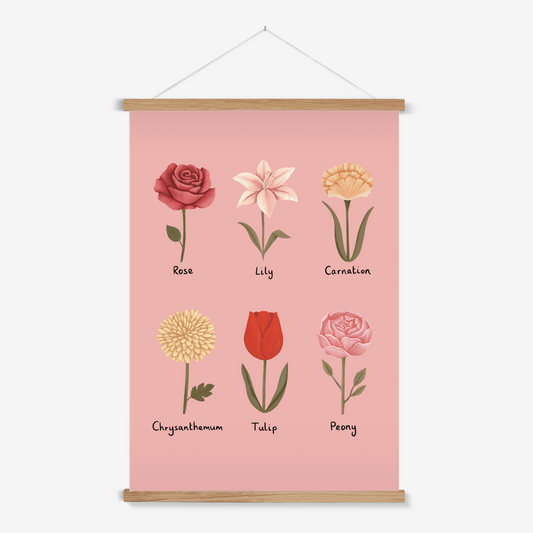 Flowers in pink / Print with Hanger