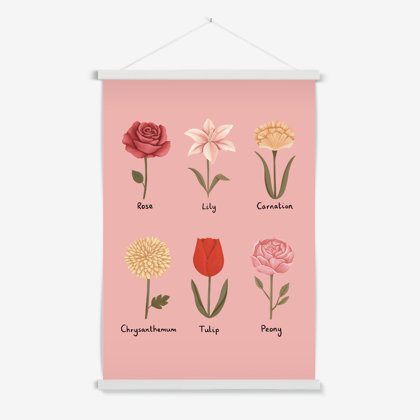 Flowers in pink / Print with Hanger