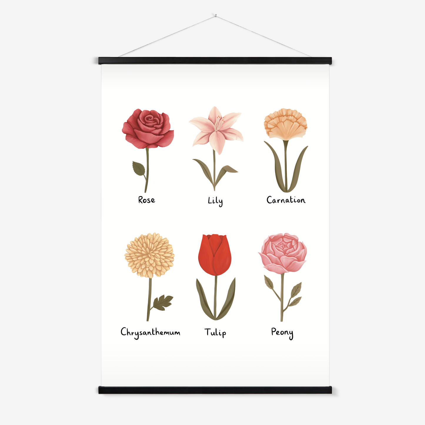 Flowers in white / Print with Hanger