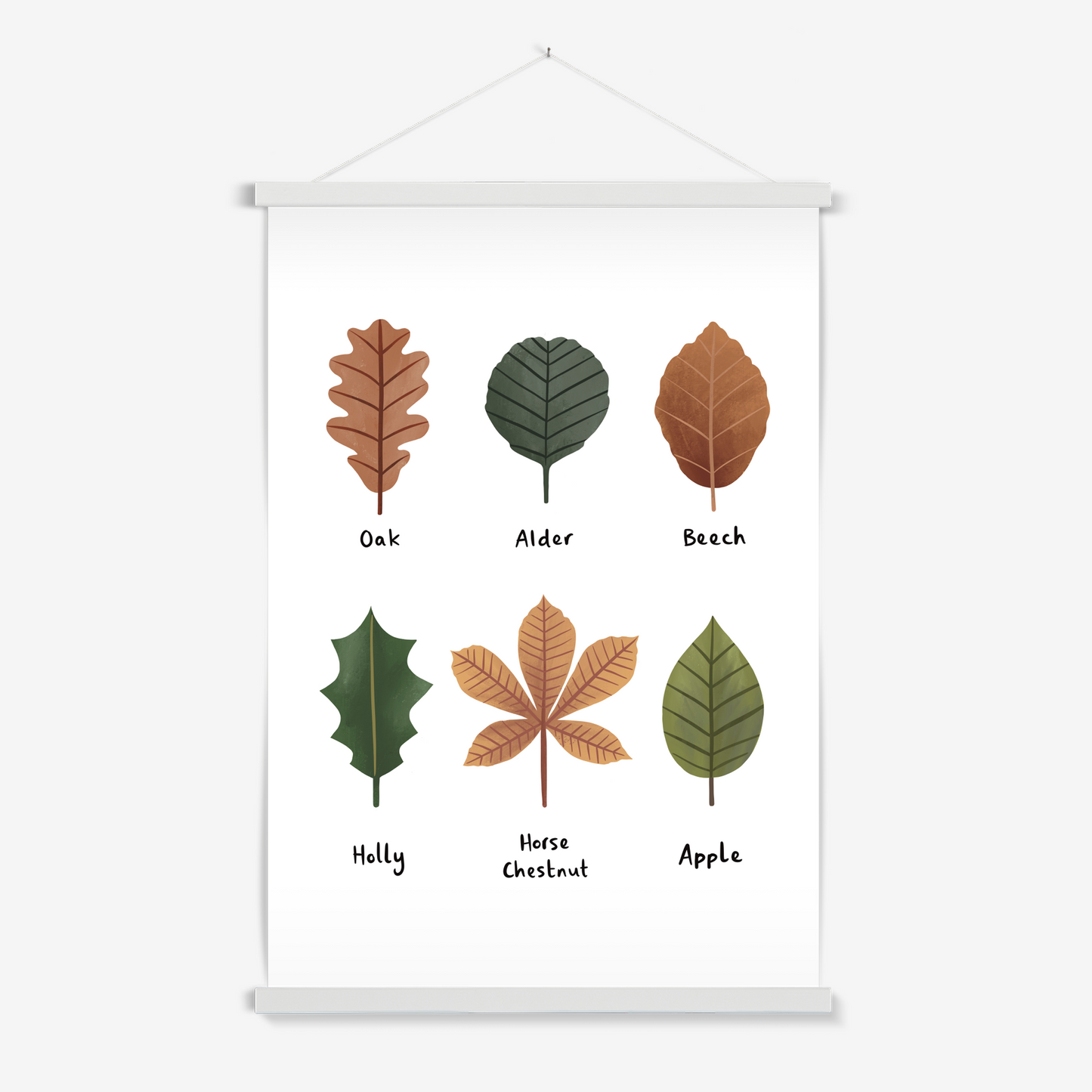 Leaves in white / Print with Hanger