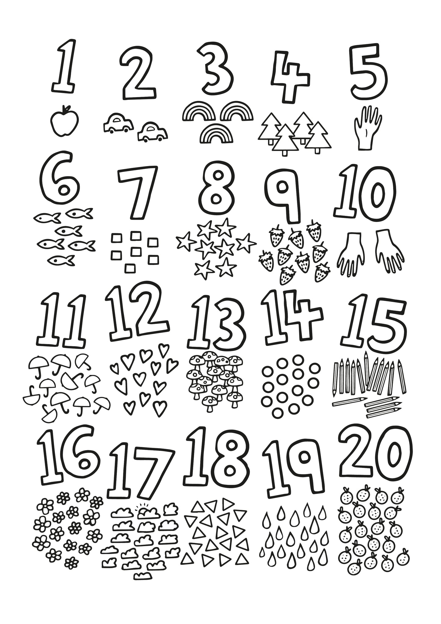 Number Colouting In Numbers Colouring Printable – Kid of the Village