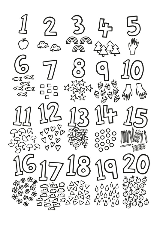 Numbers Colouring Printable