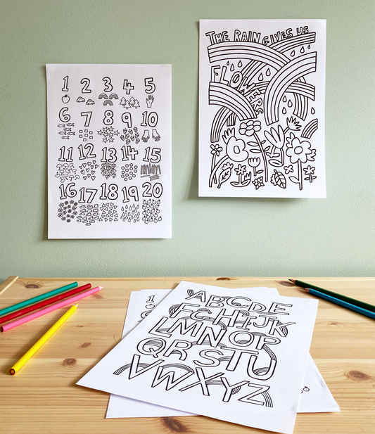 Rainbow Alphabet Colouring Printable