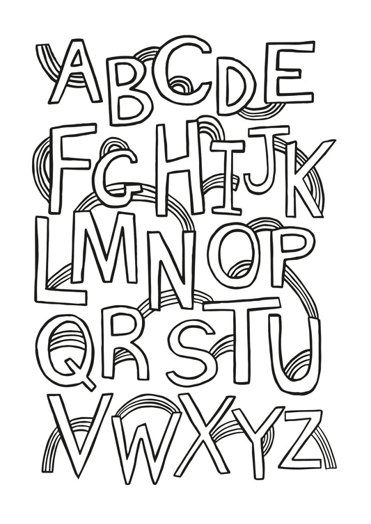 Rainbow Alphabet Colouring Printable