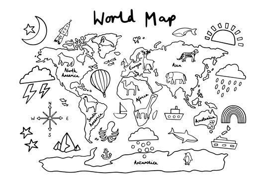 World Map Colouring Printable