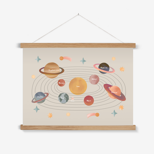 Solar System in stone / Print with Hanger