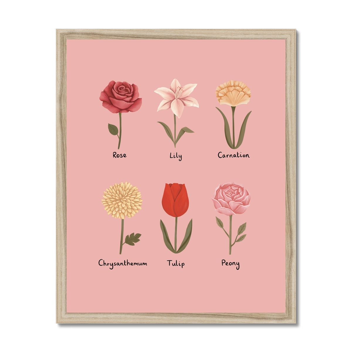 Flowers in pink / Framed Print