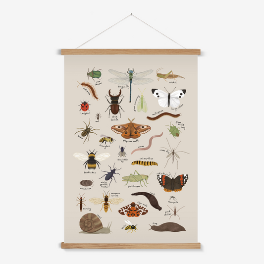 Minibeasts in stone / Print with Hanger
