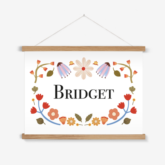 Personalised Floral Name / Print with Hanger