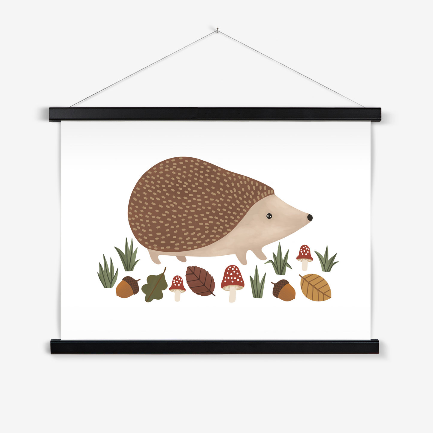 Hedgehog in white / Print with Hanger