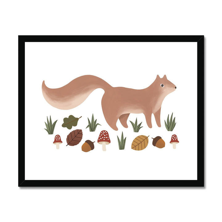 Squirrel in white / Framed Print