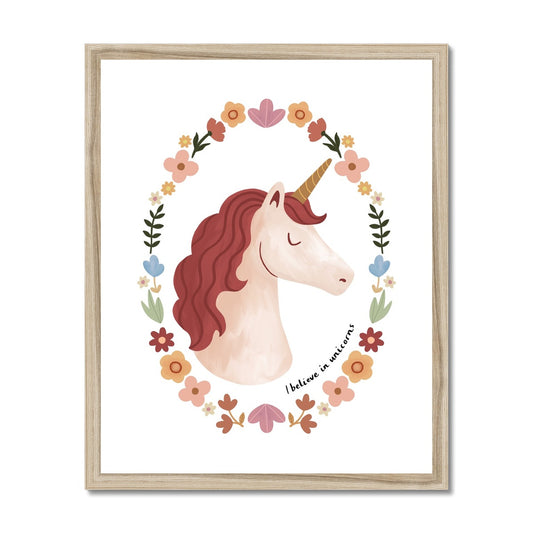 I believe in unicorns / Framed Print