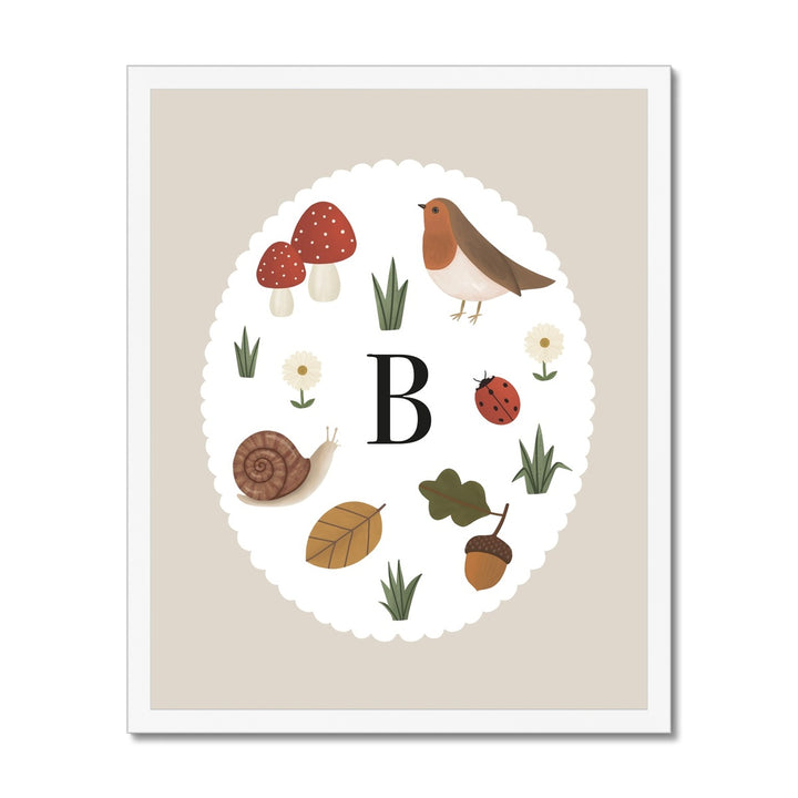 Personalised Woodland in stone / Framed Print