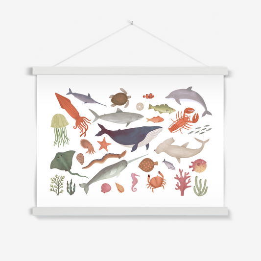 Ocean Life / Print with Hanger