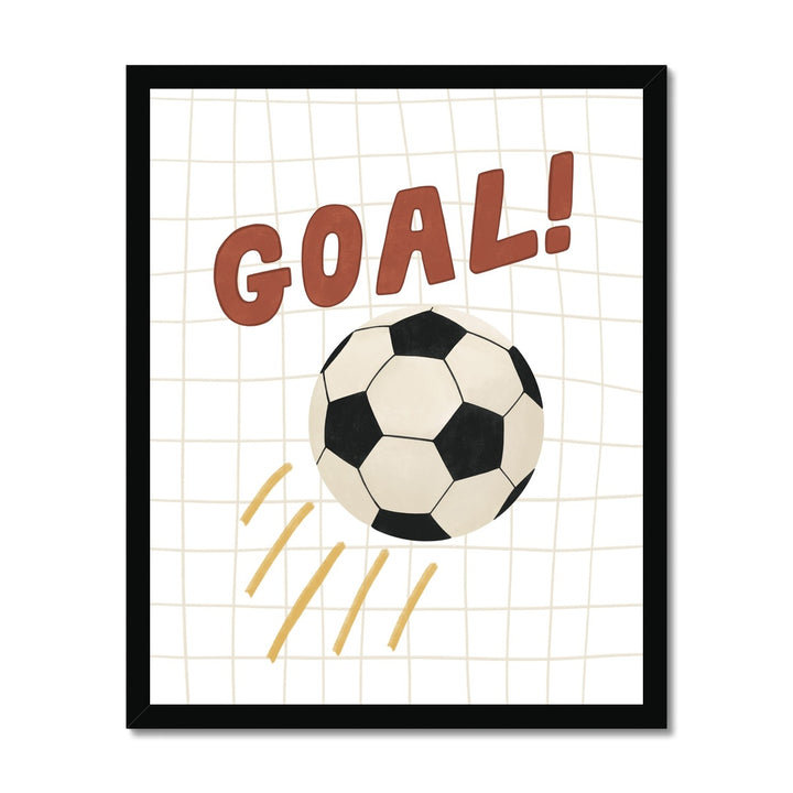 Goal in white / Framed Print