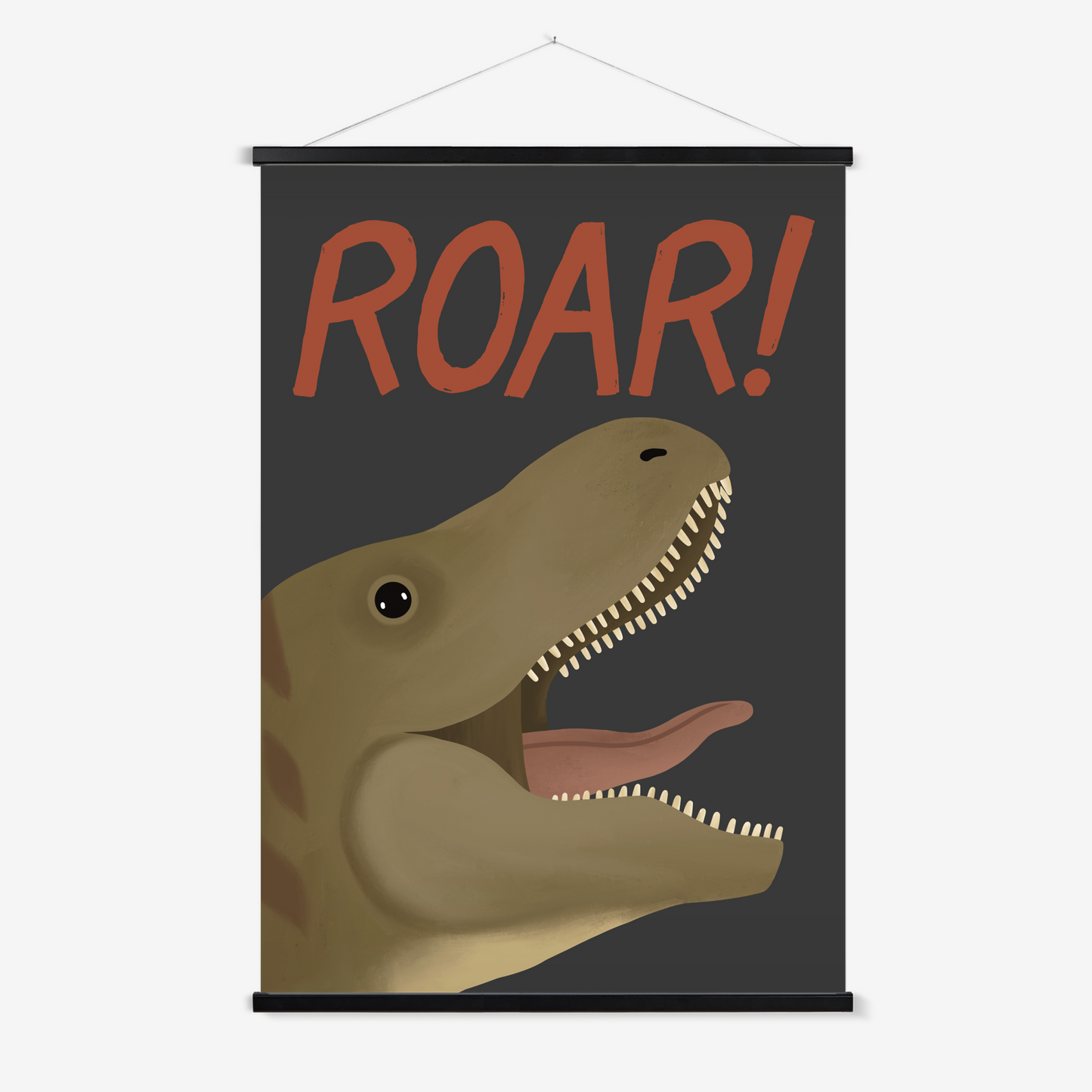 Roar Dinosaur in black / Print with Hanger