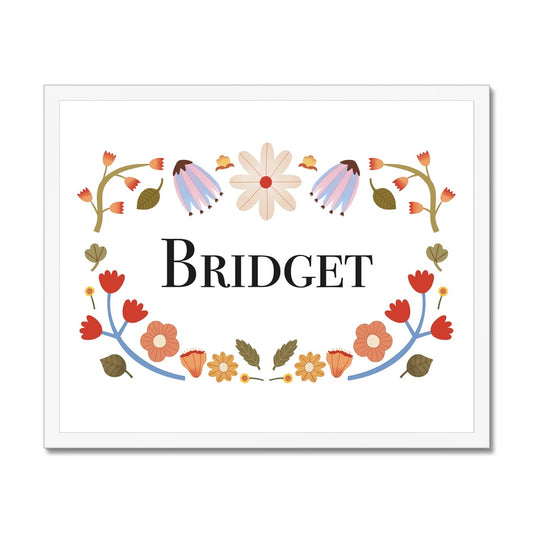 Personalised Floral Name / Framed Print