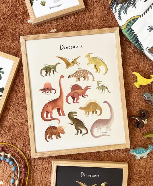 Dinosaur Chart in stone / Fine Art Print