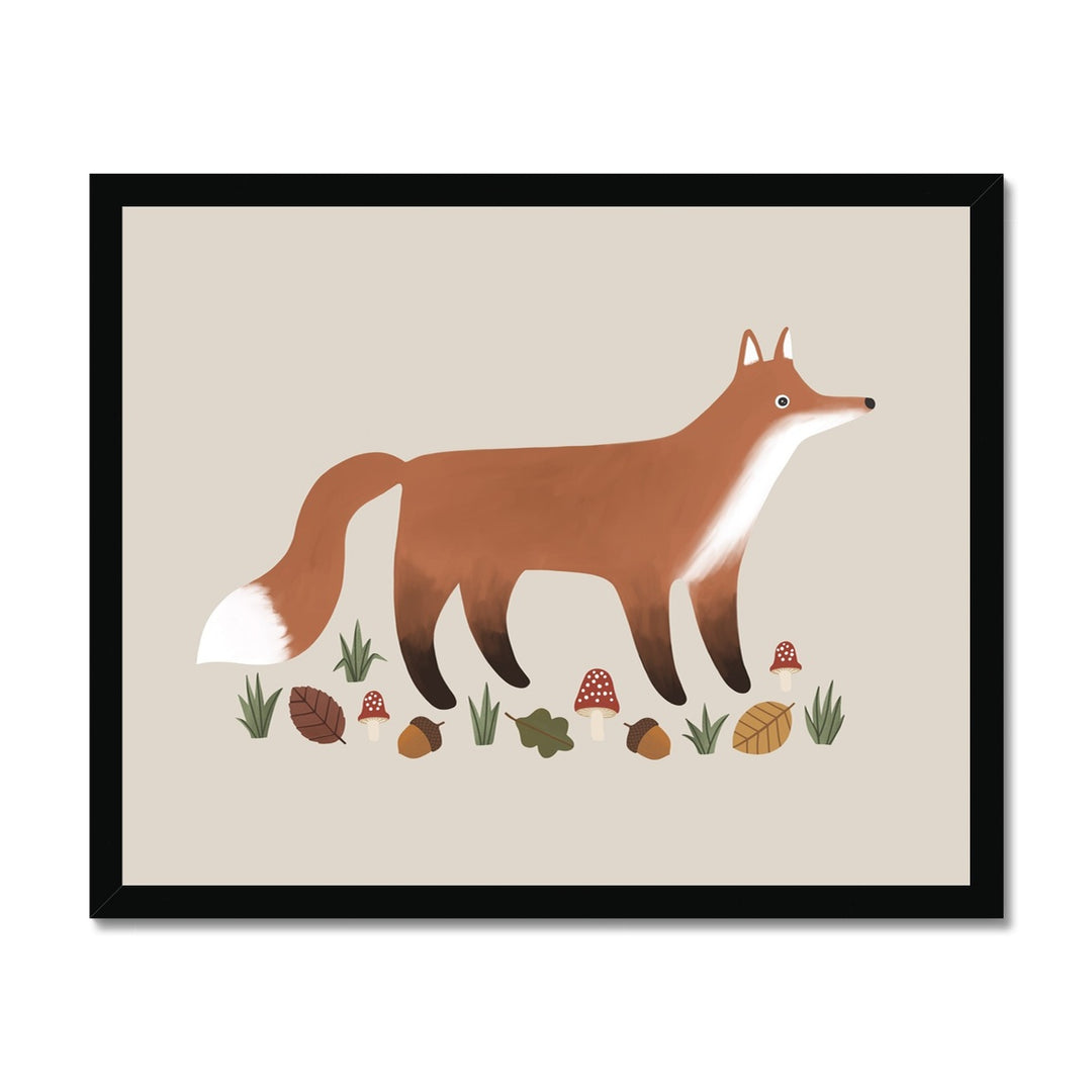 Fox in stone / Framed Print